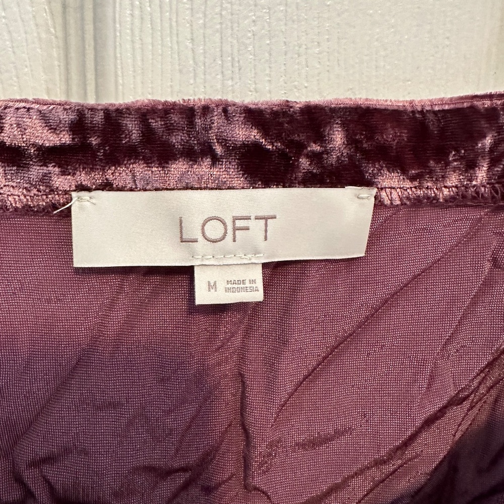 LOFT Ruched Velvet Top - Picture 2 of 3
